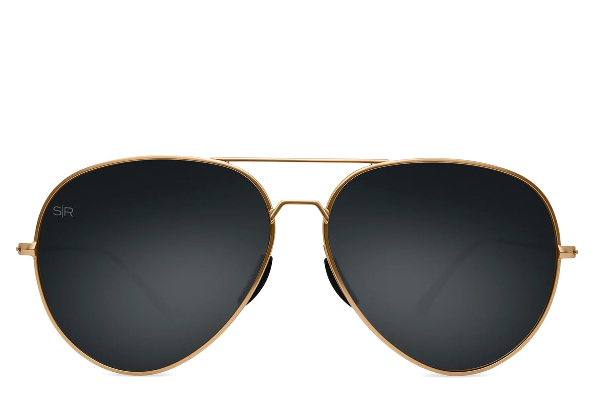 Tangle Free Aviator - Black Gold Polarized