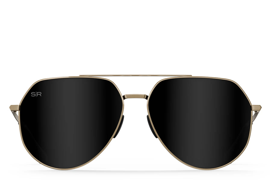 Tangle Free Aviator Hex - Black Gold Polarized